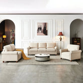 Bellemave® Linen Fabric Upholstery with Storage Sofa 1+2+3 Sectional - Bellemave